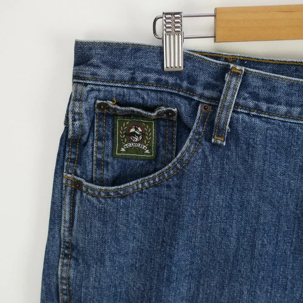 Cinch Men's Western Jeans 36x34 Blue Denim Straight Leg Cowboy